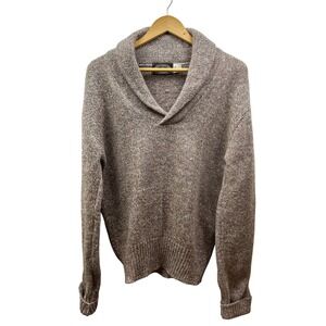 Skagg Ragg Wool Sweater Mens Medium Shawl Collar Fisherman Knit USA Made Vintage
